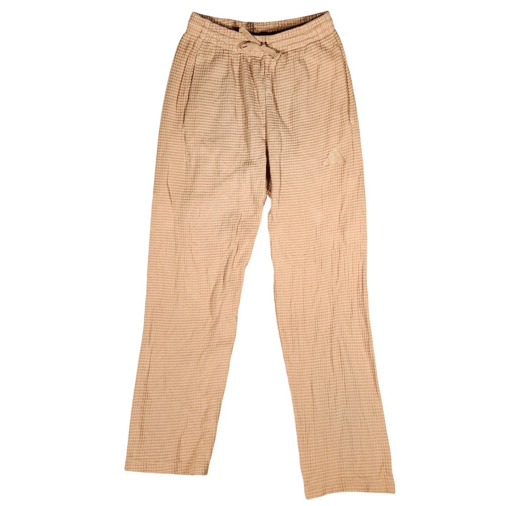 Adidas Waffle Knit‎ Pants Mens Small Tan Excellent Drawstring Joggers JL6556
